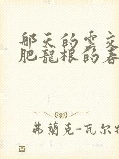 那天的云交雨合肥龙根的春天