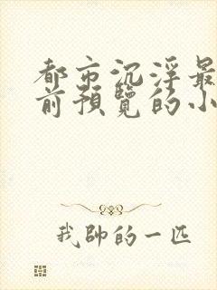 都市沉浮最快超前预览的小说3030