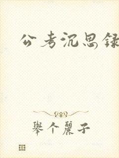 公考沉思录