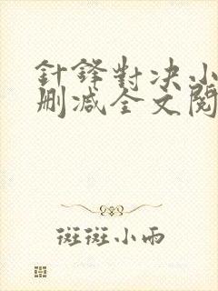 针锋对决小说未删减全文阅读