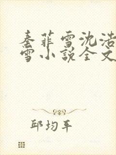 秦菲雪沈浩秦菲雪小说全文免费阅读求书