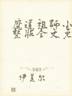 魔道祖师小说完整版全文免费阅读