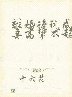 离婚后我成了前妻高攀不起的神