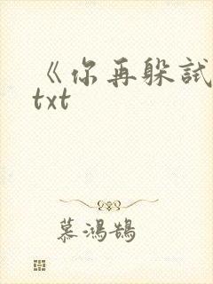 《你再躲试试》txt