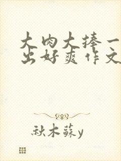 大肉大捧一进一出好爽作文