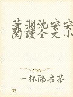 萧渊沈安安免费阅读全文小说