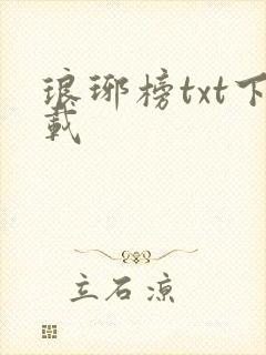 琅琊榜txt下载