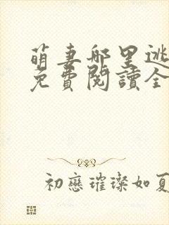 萌妻哪里逃小说免费阅读全文