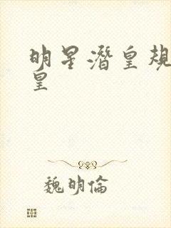 明星潜皇规则之皇