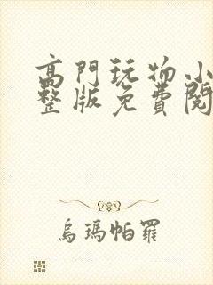 高门玩物小说完整版免费阅读