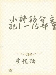 小诗的公交车日记1一15哪里能看