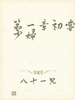 第一章初尝极品少妇