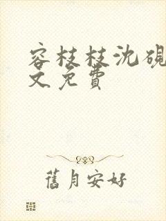 容枝枝沈砚书全文免费