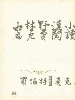 山林野汉小说全篇免费阅读