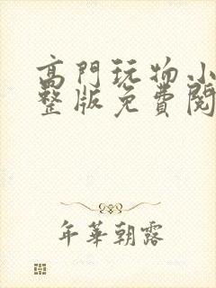 高门玩物小说完整版免费阅读