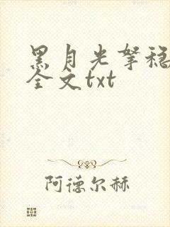 黑月光拿稳小说全文txt