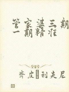 管家婆三期必开一期精准