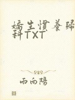 娇生惯养归寻骨科TXT