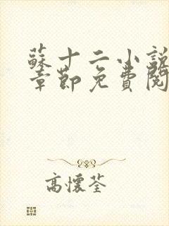 苏十二小说最新章节免费阅读全文