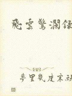 飞云惊澜录