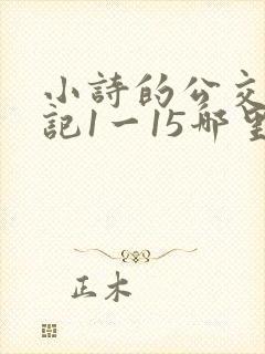 小诗的公交车日记1一15哪里能看