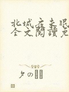 北城夜未眠小说全文阅读免费