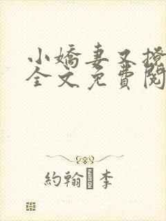 小娇妻又撩又甜全文免费阅读