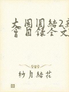 大团圆结2亲情会目录全文阅读视频