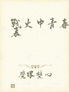 战火中青春演员表