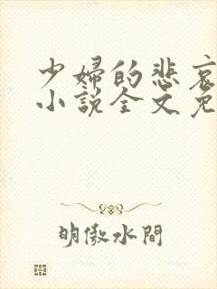 少妇的悲哀榆木小说全文免费阅读笔趣阁下载