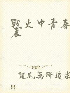 战火中青春演员表