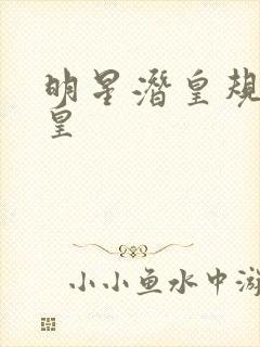 明星潜皇规则之皇