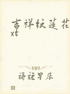 吉祥纹莲花楼txt