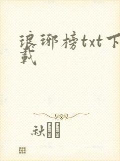 琅琊榜txt下载
