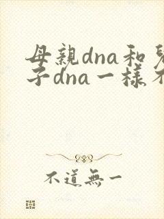 母亲dna和儿子dna一样不