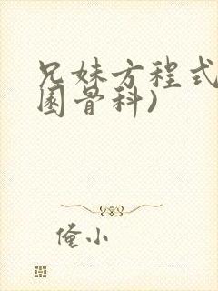 兄妹方程式(校园骨科)