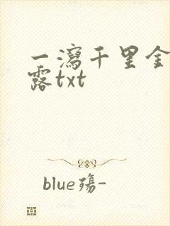 一泻千里金银花露txt