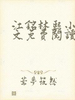 江铭林熙小说全文免费阅读