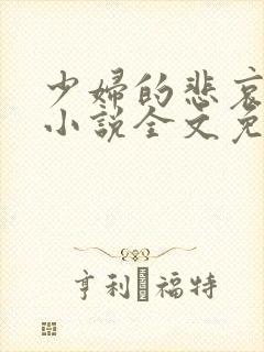 少妇的悲哀榆木小说全文免费阅读笔趣阁下载