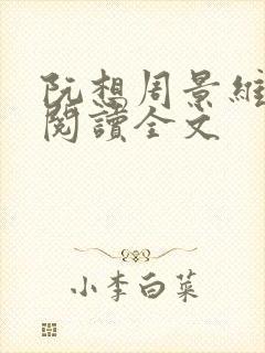 阮想周景维免费阅读全文