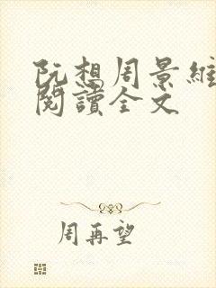 阮想周景维免费阅读全文