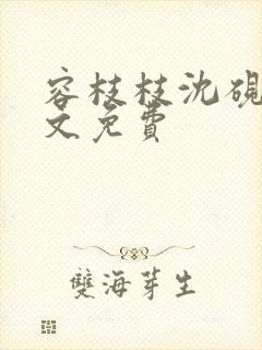 容枝枝沈砚书全文免费