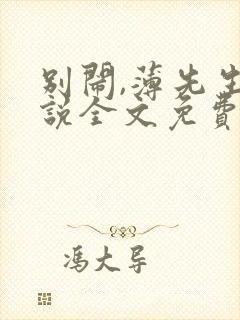 别闹,薄先生小说全文免费阅读