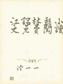 江铭林熙小说全文免费阅读