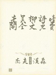 老吴柳诗晴笔趣阁全文免费阅读