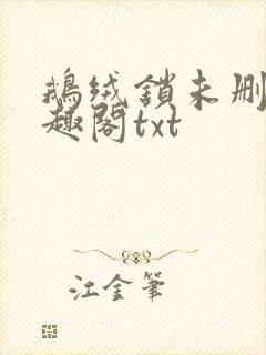 鹅绒锁未删除笔趣阁txt