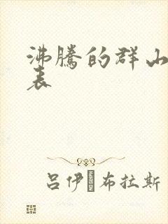 沸腾的群山演员表