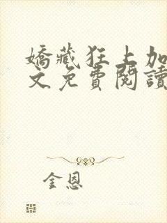 娇藏狂上加狂全文免费阅读笔趣阁