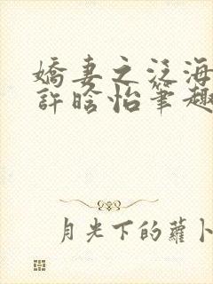 娇妻之泛海之舟许晗怡笔趣阁