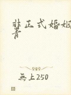 非正式婚姻雾里青